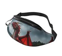 Marsupio a tracolla per donne e uomini, con dragone rosso maestoso, marsupio da corsa da viaggio per donne e uomini