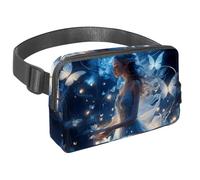 Marsupio a tracolla per donne e uomini, con fiore di loto luminoso, marsupio con tasche con cerniera, marsupio impermeabile con cinturino regolabile per allenamento, corsa, viaggi, escursionismo