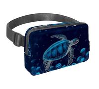 Marsupio a tracolla per donne e uomini, con illustrazione oceanica, con tasche con cerniera, marsupio impermeabile con cinturino regolabile per allenamento, corsa, viaggi, escursionismo, Multicolore 3