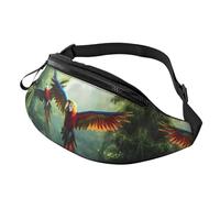 Marsupio a tracolla per donne e uomini, con pappagalli volanti nella giungla, marsupio da corsa da viaggio per donne e uomini