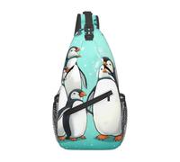 Marsupio a tracolla per donne e uomini con pinguini carini, zaino con cintura regolabile, marsupio per viaggi, sport, corsa, escursionismo, marsupio, nero, taglia unica