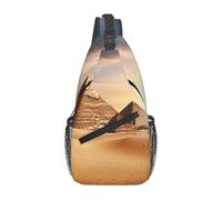 Marsupio a tracolla per donne e uomini con piramide egiziana nel deserto, zaino con cintura regolabile, marsupio per viaggi, sport, corsa, escursionismo, marsupio, nero, taglia unica