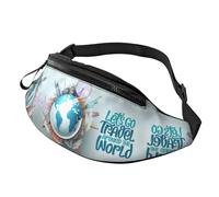 Marsupio a tracolla per donne e uomini, con scritta "Let's go Travel Around the World", marsupio da viaggio per donne e uomini
