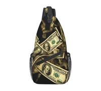 Marsupio a tracolla per donne e uomini, con simbolo del dollaro, zaino con cintura regolabile, marsupio per viaggi, sport, corsa, escursionismo, marsupio, nero, taglia unica