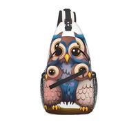 Marsupio a tracolla per donne e uomini con simpatici gufi, zaino con cintura regolabile, marsupio per viaggi, sport, corsa, escursionismo, marsupio, nero, taglia unica