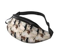 Marsupio a tracolla per donne e uomini, con stampa di cartoni animati colorati e carini capre da corsa, da viaggio, per donne e uomini