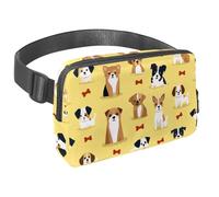 Marsupio a tracolla per donne e uomini, con stampa di cuori e cani, con tasche con cerniera, impermeabile, con cinghia regolabile, per allenamento, corsa, viaggi, escursionismo, Multicolore 7, Taglia
