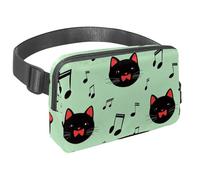 Marsupio a tracolla per donne e uomini, con stampa di muso di gatti, con tasche con cerniera, marsupio impermeabile con cinghia regolabile per allenamento, corsa, viaggi, escursionismo, Multicolore 10