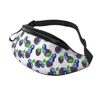 Marsupio a tracolla per donne e uomini, con stampa mirtilli e uva, da viaggio, da corsa, per donne e uomini