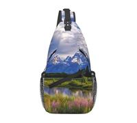 Marsupio a tracolla per donne e uomini Grand Teton National Park, zaino con cintura regolabile, marsupio per viaggi, sport, corsa, escursionismo, marsupio, nero, taglia unica