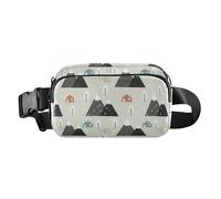 Marsupio a tracolla per donne e uomini, impermeabile, con cinghia regolabile, per ciclismo, escursionismo, palestra, colore: grigio e nero, Montagne Neve Grigio e Nero, Taglia unica