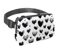 Marsupio a tracolla per donne e uomini, marsupio con cuori innamorati con tasche con cerniera, marsupio impermeabile con cinturino regolabile per allenamento, corsa, viaggi, escursionismo, Multicolore