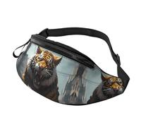 Marsupio a tracolla per donne e uomini, Marsupio da corsa con motivo di tigre di Ruins, da viaggio, per donne e uomini