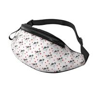 Marsupio a tracolla per donne e uomini, motivo: Boston Terrier, con cuori, carino, da corsa, da viaggio, per donne e uomini
