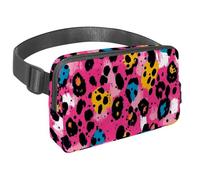 Marsupio a tracolla per donne e uomini, motivo cuori rosa, marsupio con tasche con cerniera, marsupio impermeabile con cinghia regolabile per allenamento, corsa, viaggi, escursionismo, Multicolore 10