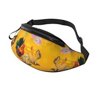 Marsupio a tracolla per donne e uomini, motivo famiglia di galline, galline, pulcini, marsupio da viaggio per donne e uomini