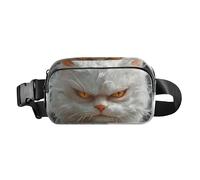 Marsupio a tracolla per donne e uomini, multiuso, con cinghia regolabile, per allenamento, corsa, escursionismo, cartone animato divertente Angora turco gatti rabbia, 1 size