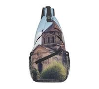Marsupio a tracolla per donne e uomini, stile chiesa armena, regolabile, marsupio per viaggi, sport, corsa, escursionismo, marsupio, nero, taglia unica