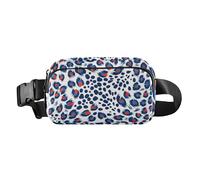 Marsupio a tracolla per donne, uomini, adolescenti, antifurto, alla moda, multiuso, con cinghia regolabile, per viaggi, palestra, lavoro, motivo pelle leopardata, motivo leopardato senza cuciture,