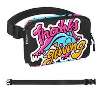 Marsupio a tracolla per il giorno del Ringraziamento, regali per godersi sport, festival, allenamento, viaggi, corsa, portafogli casual a mani libere, marsupio per telefono, Multicolore 13,