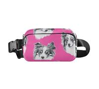 Marsupio a tracolla per la corsa, divertente cane da pastore Shetland, rosa acceso, Colore 01, 1 Size