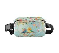 Marsupio a tracolla per la festa dei genitori, con grazioso motivo floreale, per uomini e donne, resistente all'acqua, borsa a tracolla da viaggio, Giorno dei genitori colorato Avian Garden, 1 size