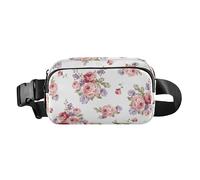 Marsupio a tracolla per passaporto, unisex, piccolo, con cinghia regolabile, per viaggi, vacanze, corsa, bellissimo motivo floreale con bordo unico, Bellissimo motivo floreale con bordo unico, 1 Size