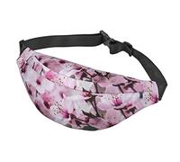 Marsupio a tracolla per pizza e cibo, per donne e uomini, grande marsupio alla moda per viaggi, corsa, marsupio unisex, Fiori di ciliegio rosa., Taglia unica