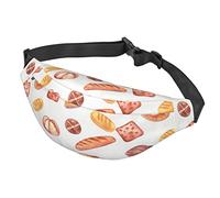 Marsupio a tracolla per pizza e cibo, per donne e uomini, grande marsupio alla moda per viaggi, corsa, marsupio unisex, Pane dipinto, Taglia unica