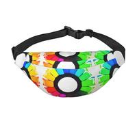 Marsupio a tracolla per ragazzi, con cerchi colorati e pastelli, grande borsa da viaggio alla moda per sport, corsa, ciclismo, viaggi, pesca