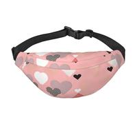 Marsupio a tracolla per ragazzi con grafico d'amore astratto, grande borsa da viaggio alla moda per sport, corsa, ciclismo, viaggi, pesca, nero, taglia unica