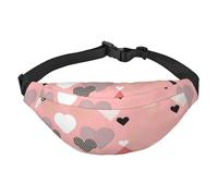 Marsupio a tracolla per ragazzi con motivo astratto d'amore, grande borsa da viaggio alla moda per sport, corsa, ciclismo, viaggi, pesca