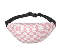 Marsupio a tracolla per ragazzi con motivo crisantemo bianco, grande marsupio da viaggio alla moda per sport, corsa, ciclismo, viaggi, pesca, nero, taglia unica