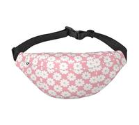 Marsupio a tracolla per ragazzi con motivo crisantemo bianco, grande marsupio da viaggio alla moda per sport, corsa, ciclismo, viaggi, pesca, nero, taglia unica