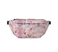 Marsupio a tracolla per sport all'aria aperta, con stampa di palline di Natale, rosa, per donne e uomini, da viaggio, per allenamento