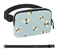 Marsupio a tracolla per uomo e donna, con motivo a ape in volo, stile cartone animato, 100 pezzi, casual, per passeggiate, corsa, escursionismo, ciclismo, Multicolore 03, 1.5x9.0x5.9in/4x23x15cm