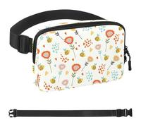 Marsupio a tracolla per uomo e donna, con motivo a ape in volo, stile cartone animato, 100 pezzi, casual, per passeggiate, corsa, escursionismo, ciclismo, Multicolore 01, 1.5x9.0x5.9in/4x23x15cm