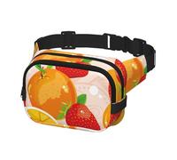 Marsupio a tracolla per uomo e donna, marsupio per corsa, escursionismo, sport, arance e fragole