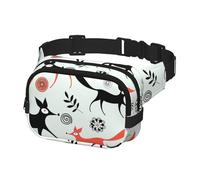 Marsupio a tracolla per uomo e donna, marsupio per corsa, escursionismo, sport, motivo volpe