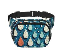 Marsupio a tracolla regolabile con gocce d'acqua a pois, grande marsupio da viaggio unisex