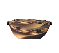 Marsupio a tracolla Sahara Desert. Grande capacità, impermeabile e antipolvere, cerniera sicura, adatta per viaggi e attività all'aperto, nero, taglia unica