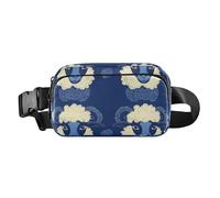 Marsupio a tracolla semplice con muso di pecora, blu, alla moda, per donne, uomini, adolescenti, resistente all'acqua, con cinghia regolabile, per ciclismo, escursionismo, palestra