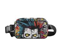 Marsupio a tracolla, stile punk, rock, graffiti, per attività all'aperto, Multicolore, Taglia unica, casual