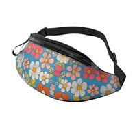 Marsupio a tracolla unisex bianco puro con margherite bianche, borsa a tracolla con stampa alla moda per turisti, borsa leggera resistente ai furti per visite turistiche, 14 x 35 cm, A33, Taglia unica