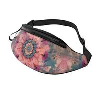 Marsupio a tracolla unisex con mandala, stile boho, rosa, con mandala, regolabile, in vita, con stampa alla moda, borsa a tracolla per avventurieri all'aperto, confezione durevole per attrezzatura da