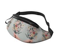 Marsupio a tracolla unisex con margherita regolabile in vita Marsupio floreale alla moda stampato borsa a tracolla per studenti - Borsa a mani libere alla moda per la vita del campus 14 x 35 cm, A20