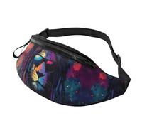 Marsupio a tracolla unisex hippie Lion Anime con leone regolabile in vita Marsupio con stampa alla moda borsa a tracolla da viaggio - Conservazione sicura per passaporti, biglietti e contanti, 14 x 35