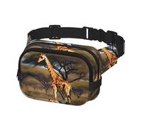 Marsupio africano con giraffa maestosa stampa albero per uomini e donne con cintura regolabile per allenamento all'aperto