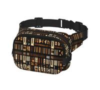 Marsupio africano in tessuto di fango con stampa tribale, per uomini e donne, con cintura regolabile per allenamento all'aperto