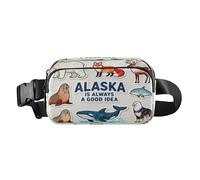 Marsupio Alaska Is Always A Good Idea, alla moda, per uomo e donna, resistente all'acqua, con cinghia regolabile, per viaggi, palestra, lavoro